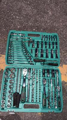 216PCS Industrie-Steckschlüssel-Set, Chrom-Vanadium-Stahl, 72T-Ratschethandgriff, Multi-Drive (1/4", 3/8", 1/2") Werkzeug-Set für den Automobil- und Heimgebrauch
