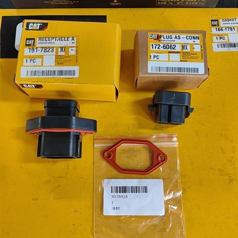 CAT C9 Einspritzdüsenkabelbaum-Stecker 191-7823, Einspritzdüsenkabelbaum-Dichtung 307-8428, Einspritzdüsenkabelbaum-Steckersicherung 172-6062