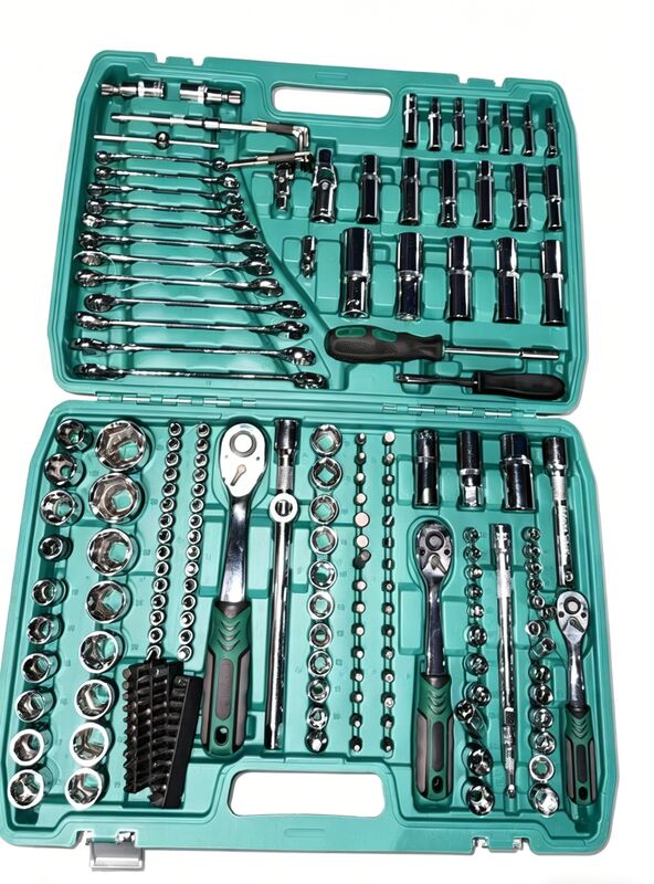 216PCS Industrie-Steckschlüssel-Set, Chrom-Vanadium-Stahl, 72T-Ratschethandgriff, Multi-Drive (1/4", 3/8", 1/2") Werkzeug-Set für den Automobil- und Heimgebrauch